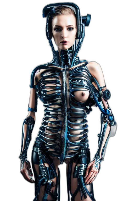 robot, dress, cyberpunk, concept art transparent PNG cut-out