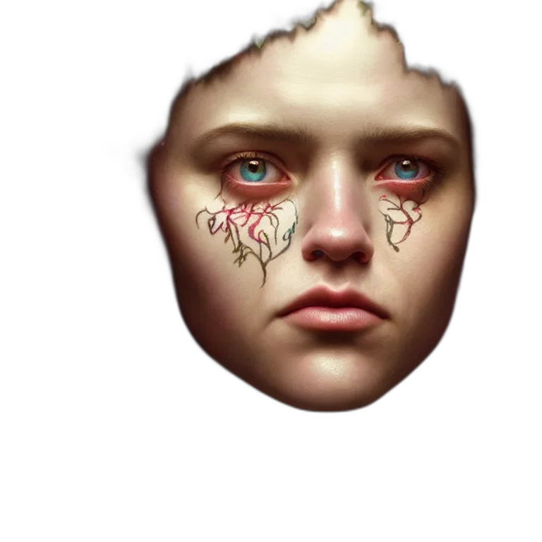 face, mask, crown, creature transparent PNG cut-out