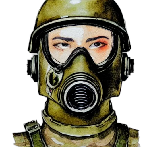 mask, face, watercolor, concept art transparent PNG cut-out