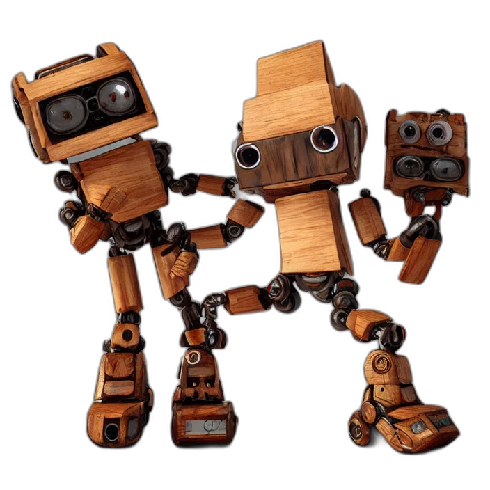 robot, 3d render, concept art, pixel art transparent PNG cut-out