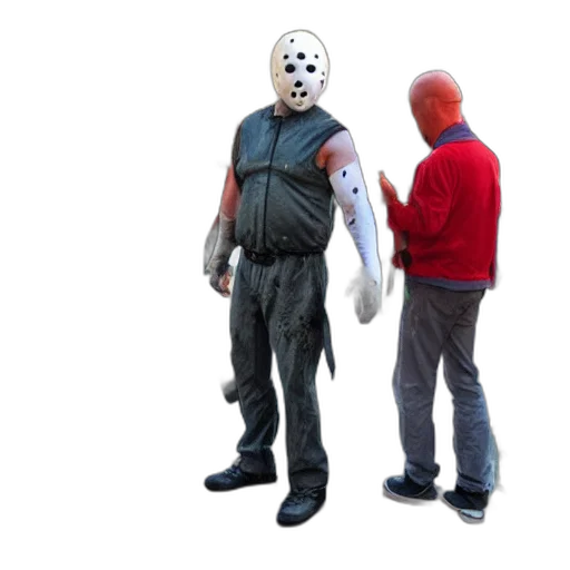mask, creature, staff, jacket transparent PNG cut-out