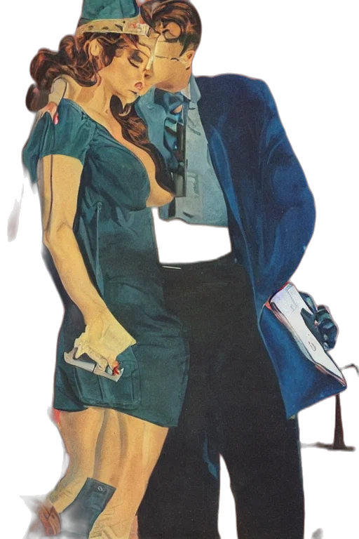 dress, jacket, umbrella, comic book art transparent PNG cut-out