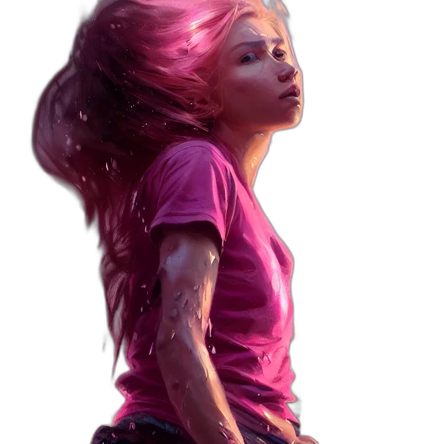 hair, face, creature, dress transparent PNG cut-out