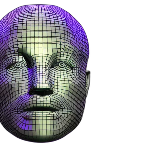 face, mask, robot, 3d render transparent PNG cut-out