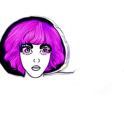 face, hair, cartoon, vaporwave transparent PNG cut-out