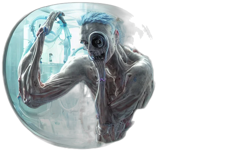 mask, concept art, fantasy art, cyberpunk transparent PNG cut-out