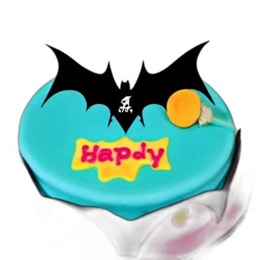 3d render, bat, birthday, cake transparent PNG cut-out