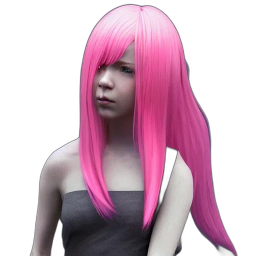 hair, 3d render, photorealistic, cyberpunk transparent PNG cut-out