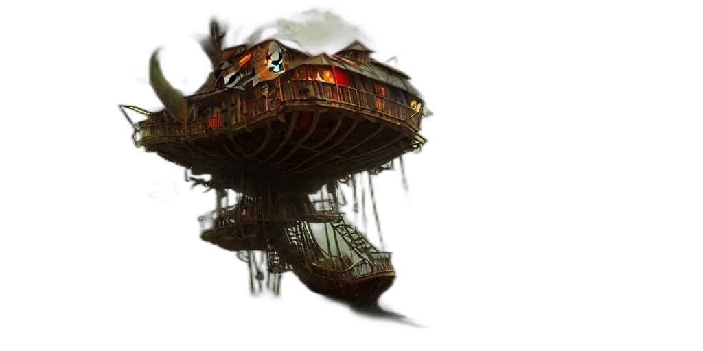 concept art, fantasy art, 3d render, treehouse transparent PNG cut-out