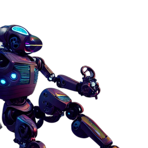 robot, concept art, 3d render, cyberpunk transparent PNG cut-out