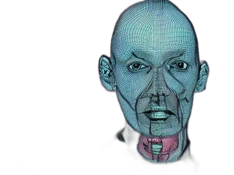 face, mask, robot, 3d render transparent PNG cut-out