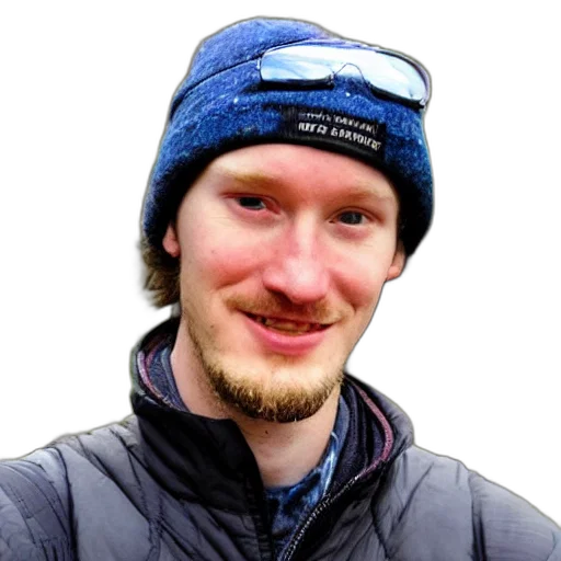 face, hat, staff, jacket transparent PNG cut-out