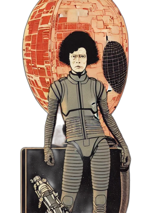 robot, jacket, outer space, portrait transparent PNG cut-out
