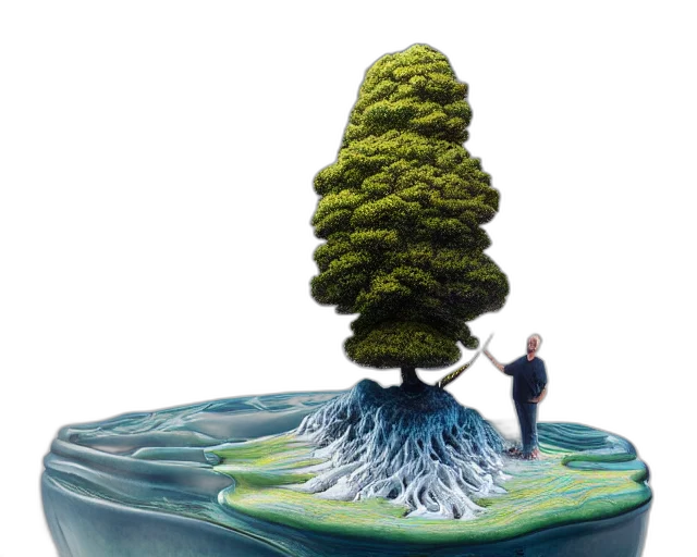 tree, 3d render, concept art, photorealistic transparent PNG cut-out