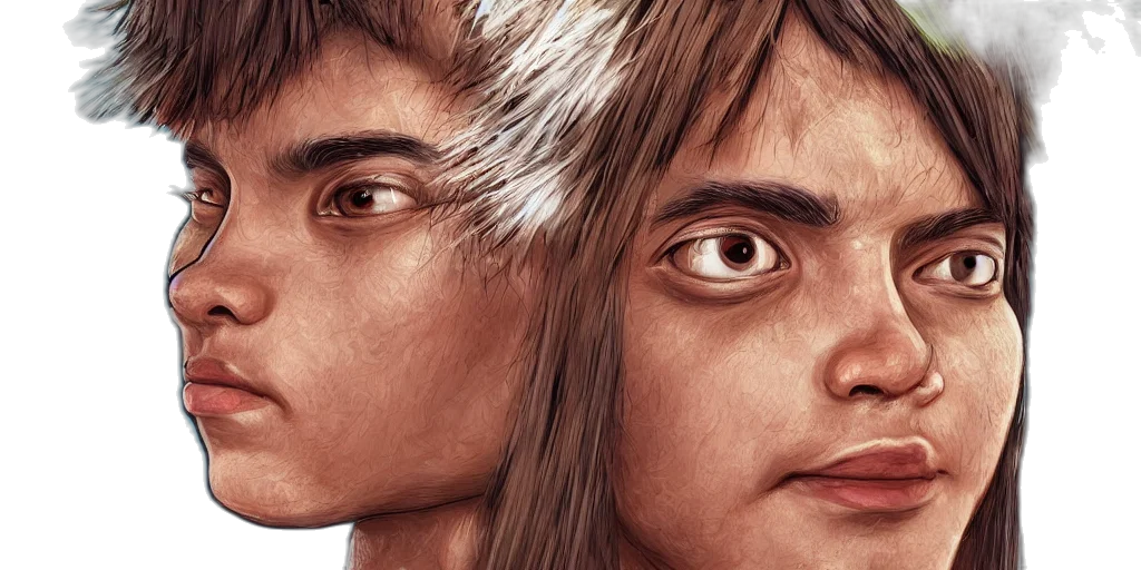 face, hair, photorealistic, concept art transparent PNG cut-out