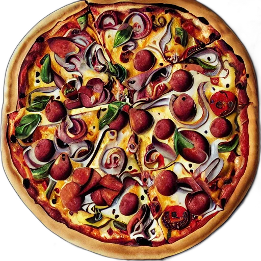 food, crown, photorealistic, 3d render transparent PNG cut-out