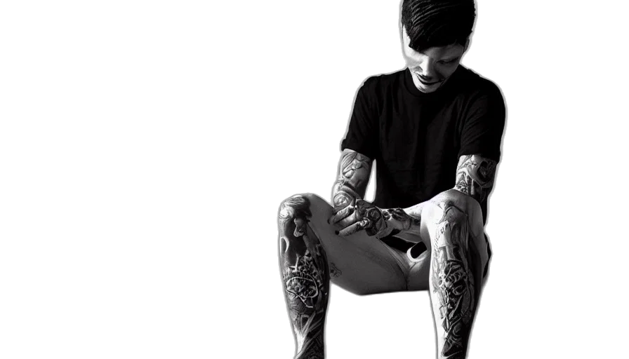 shoes, photorealistic, concept art, tattooed transparent PNG cut-out