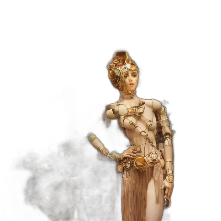 dress, staff, robot, jewelry transparent PNG cut-out