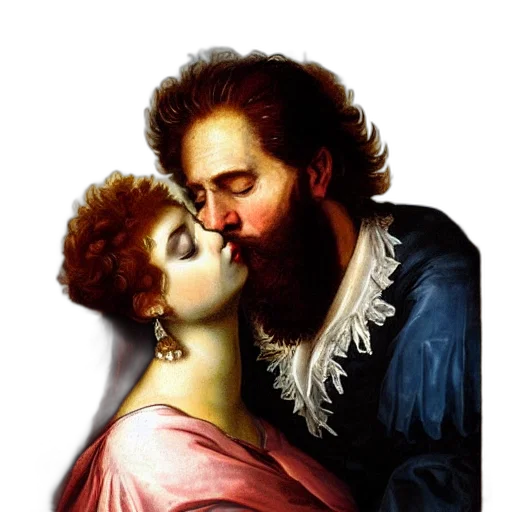 photorealistic, oil painting, fire, baroque transparent PNG cut-out