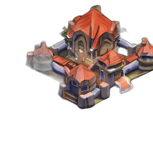 crown, building, weapon, 3d render transparent PNG cut-out