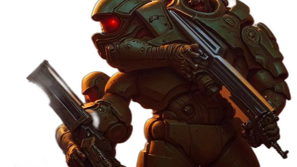 robot, weapon, concept art, 3d render transparent PNG cut-out