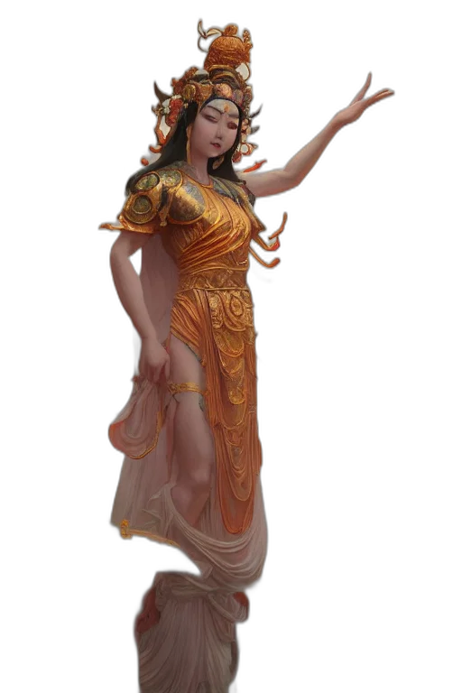 dress, staff, fantasy art, concept art transparent PNG cut-out