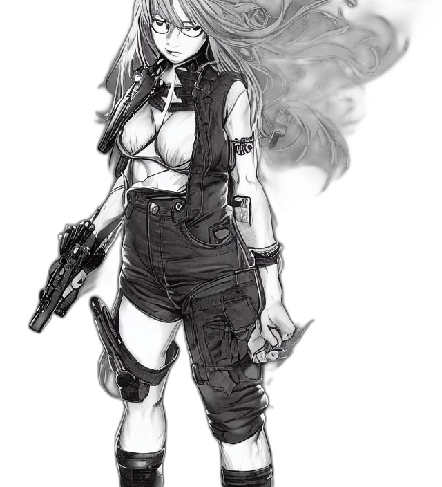 weapon, concept art, comic book art, cyberpunk transparent PNG cut-out