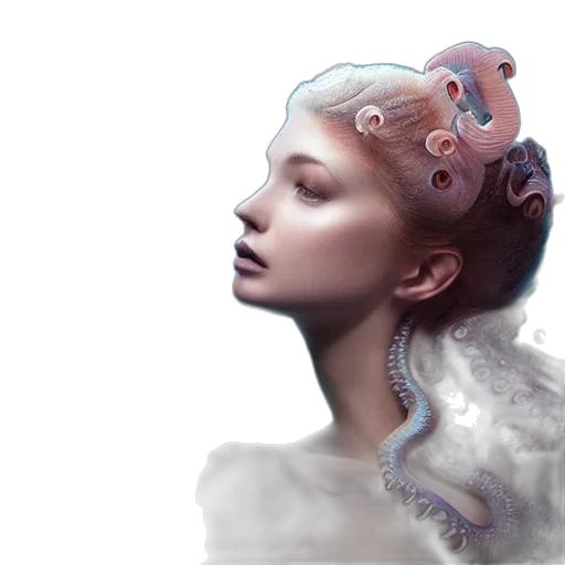 crown, robot, hair, face transparent PNG cut-out