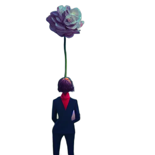 staff, flower, umbrella, crown transparent PNG cut-out