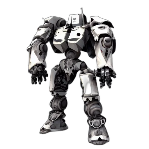 robot, weapon, concept art, 3d render transparent PNG cut-out