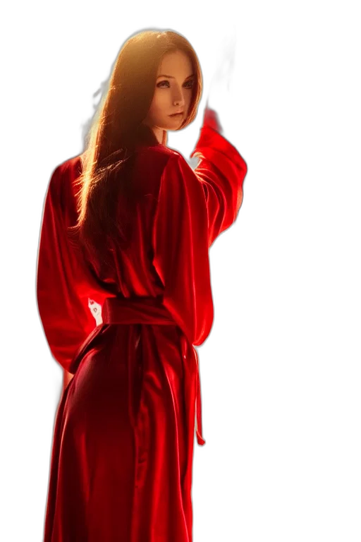 dress, jacket, staff, hair transparent PNG cut-out