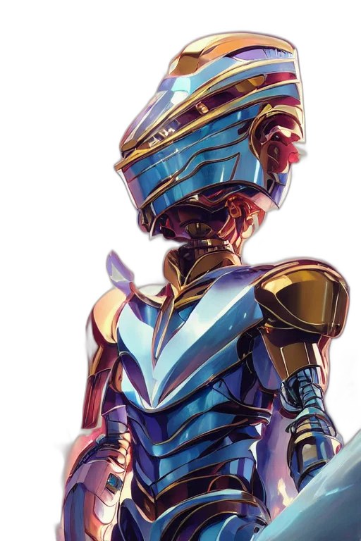 robot, concept art, vaporwave, cyberpunk transparent PNG cut-out