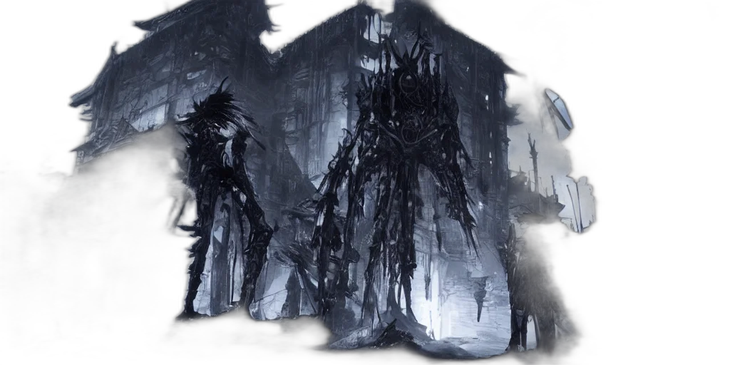 concept art, fantasy art, 3d render, cyberpunk transparent PNG cut-out