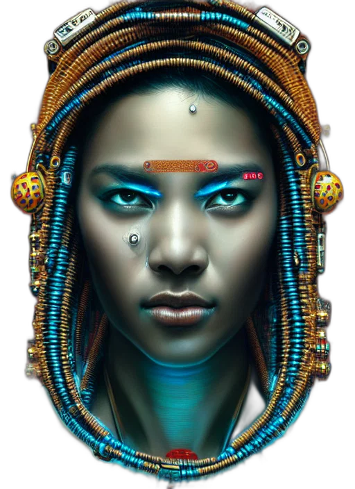 jewelry, face, robot, crown transparent PNG cut-out