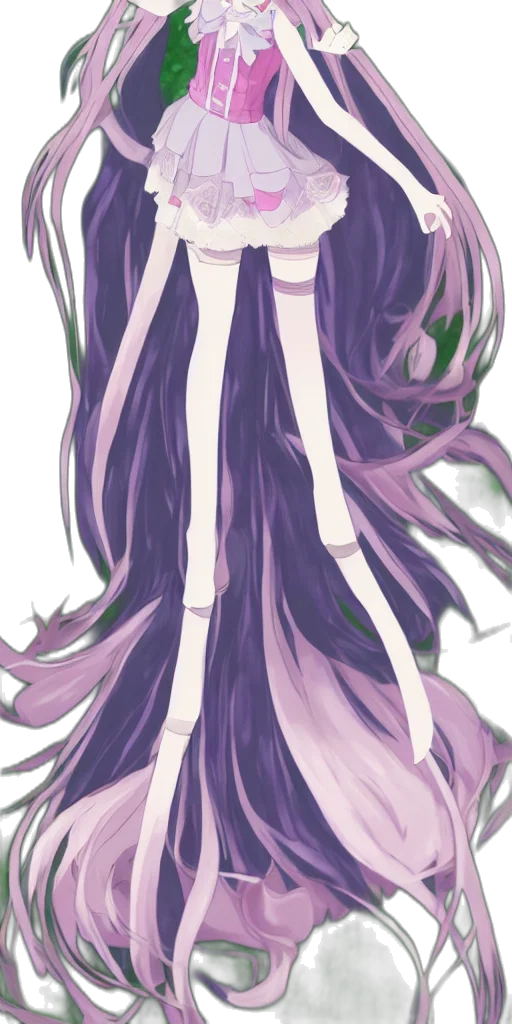 hair, dress, staff, mask transparent PNG cut-out