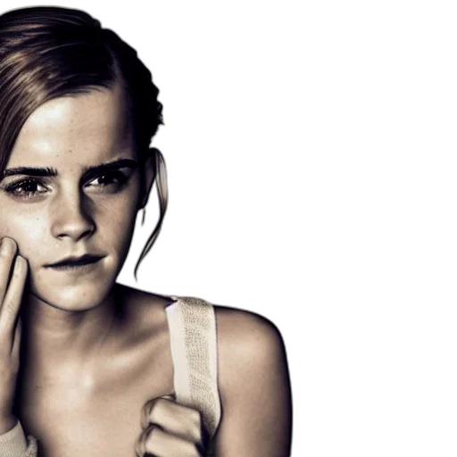 face, photorealistic, emma, watson transparent PNG cut-out