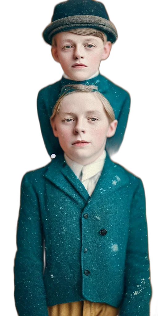 jacket, hat, face, staff transparent PNG cut-out