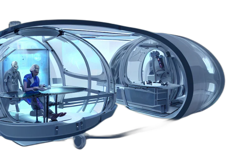 3d render, concept art, outer space, futuristic transparent PNG cut-out