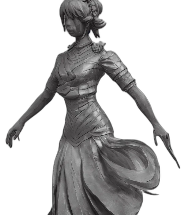 dress, staff, concept art, fantasy art transparent PNG cut-out