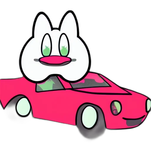 car, animal, cartoon, 3d render transparent PNG cut-out