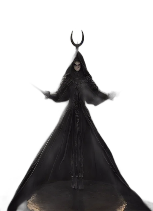 dress, mask, staff, creature transparent PNG cut-out