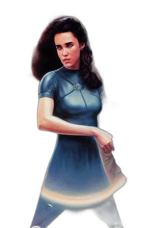 dress, face, staff, hair transparent PNG cut-out