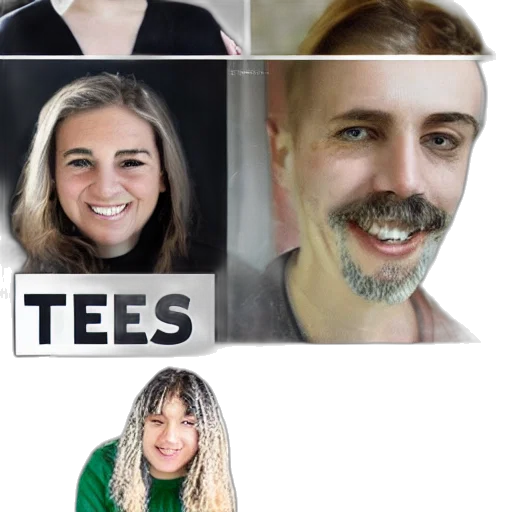staff, face, text, collage transparent PNG cut-out