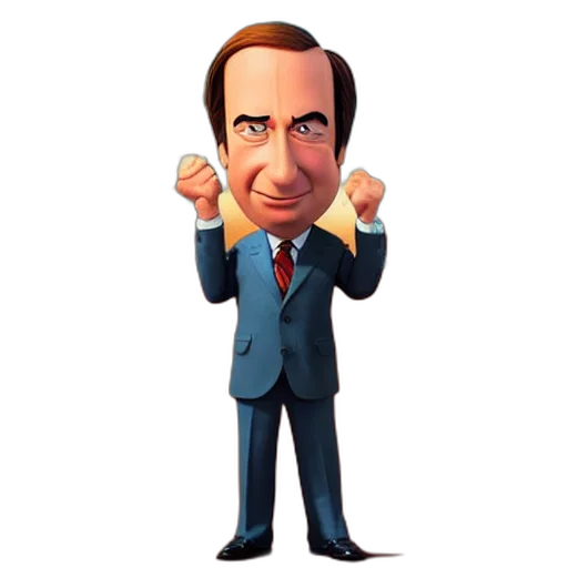 cartoon, 3d render, saul, goodman transparent PNG cut-out