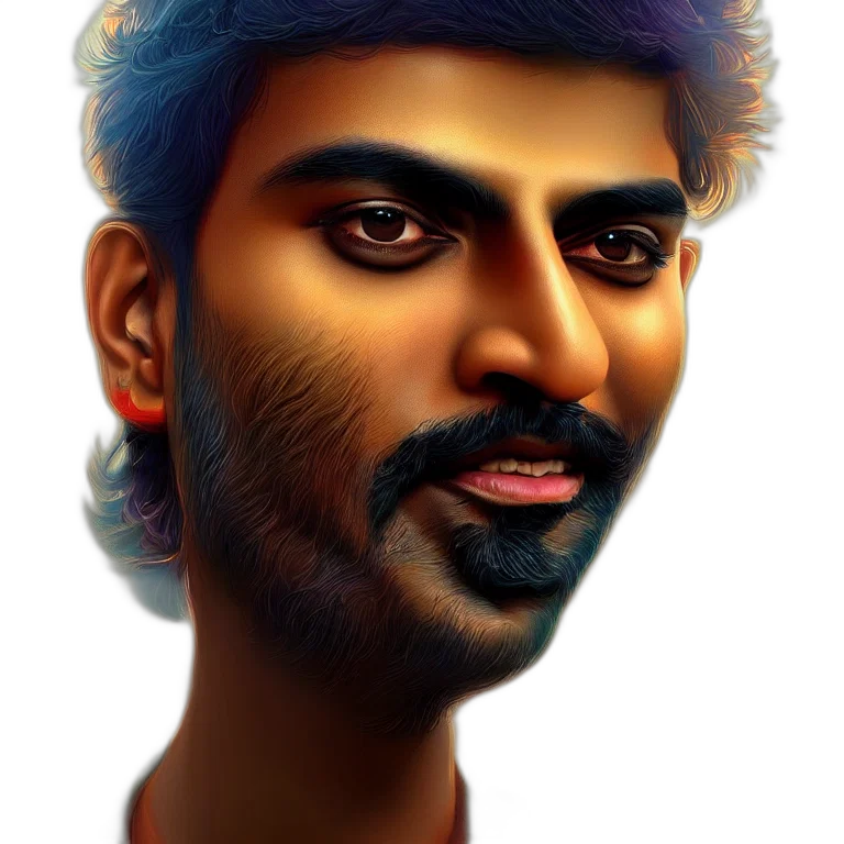 face, cartoon, oil painting, photorealistic transparent PNG cut-out