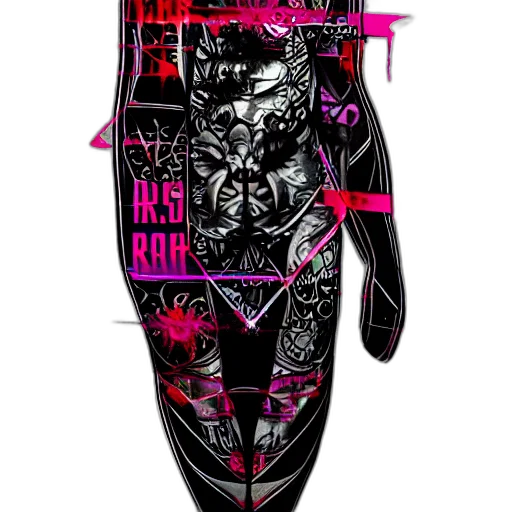 dress, cyberpunk, vaporwave, comic book art transparent PNG cut-out