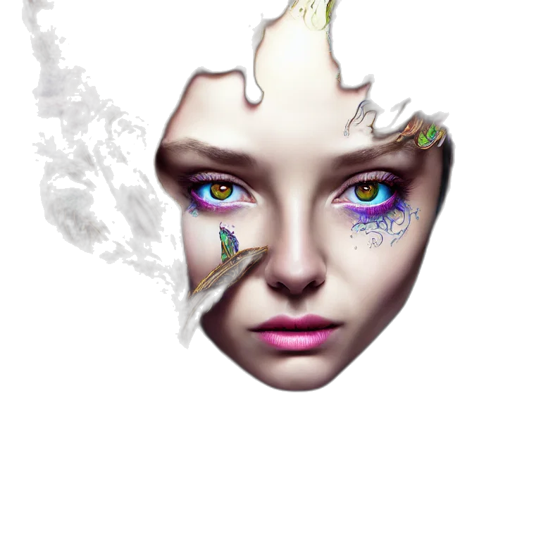 face, mask, dragon, crown transparent PNG cut-out