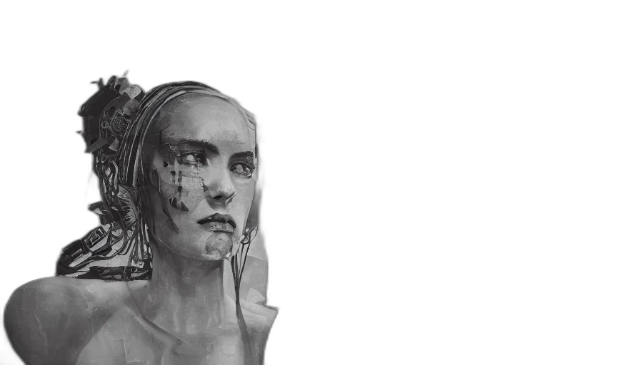 face, mask, robot, creature transparent PNG cut-out