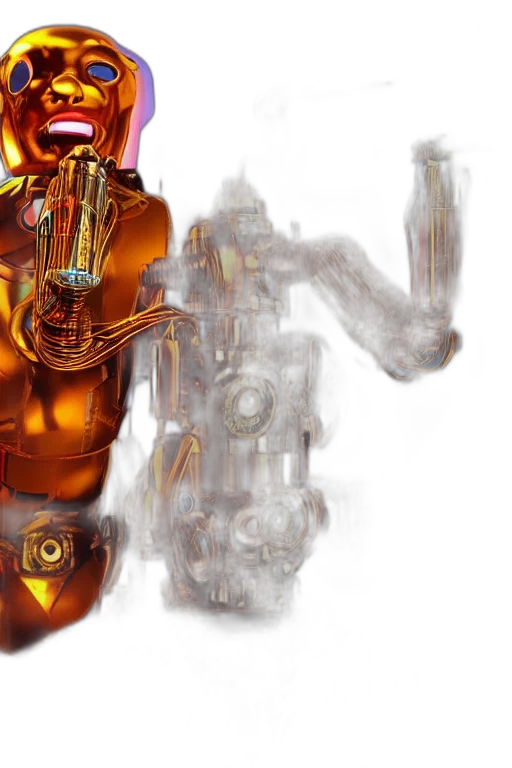 robot, weapon, concept art, 3d render transparent PNG cut-out