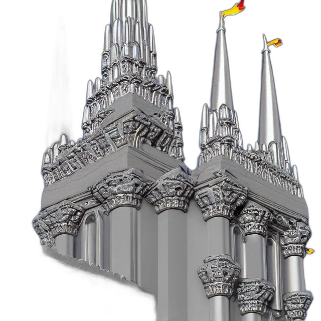 crown, building, 3d render, concept art transparent PNG cut-out